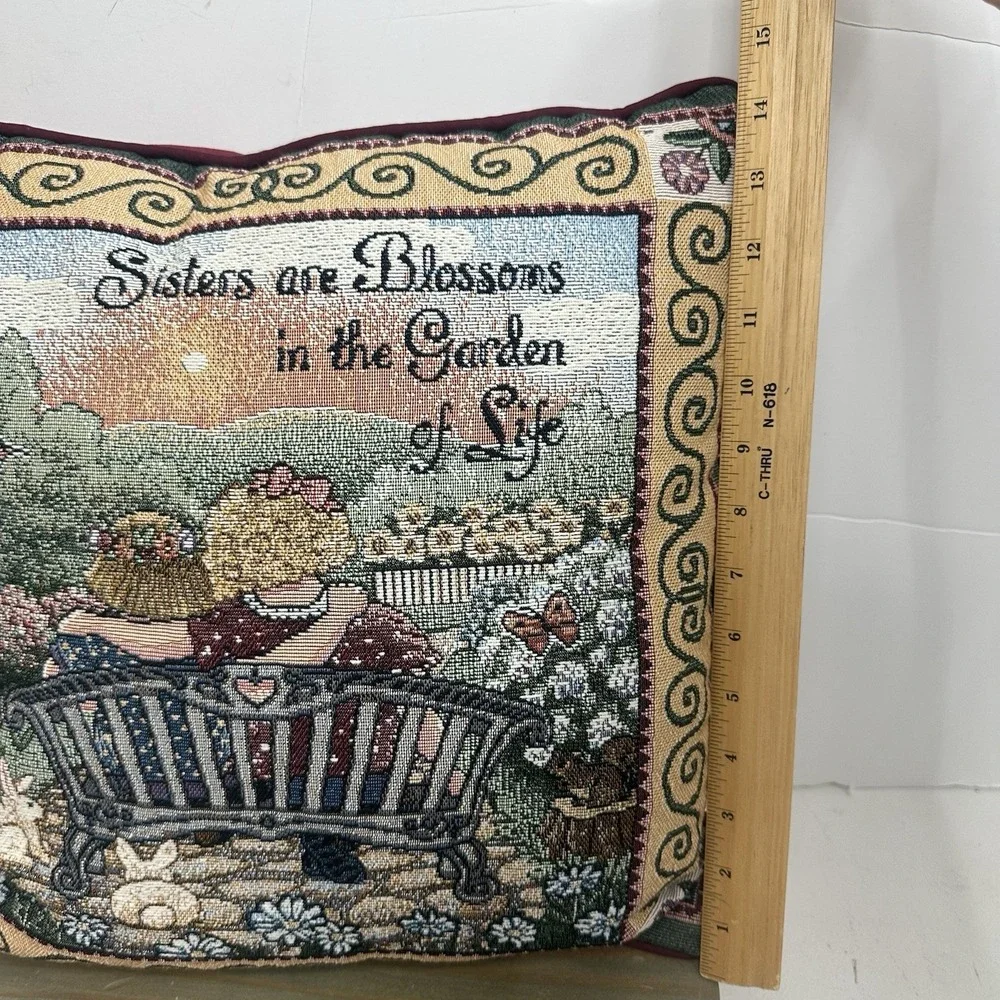 Throw Pillow American Weavers Tapestry Garden Sisters Love Gift 15
